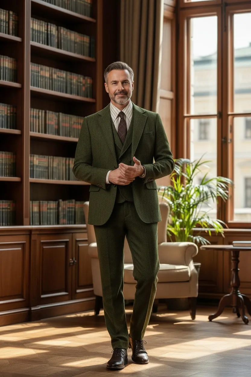 Men's Heritage Herringbone 3 Piece Suits