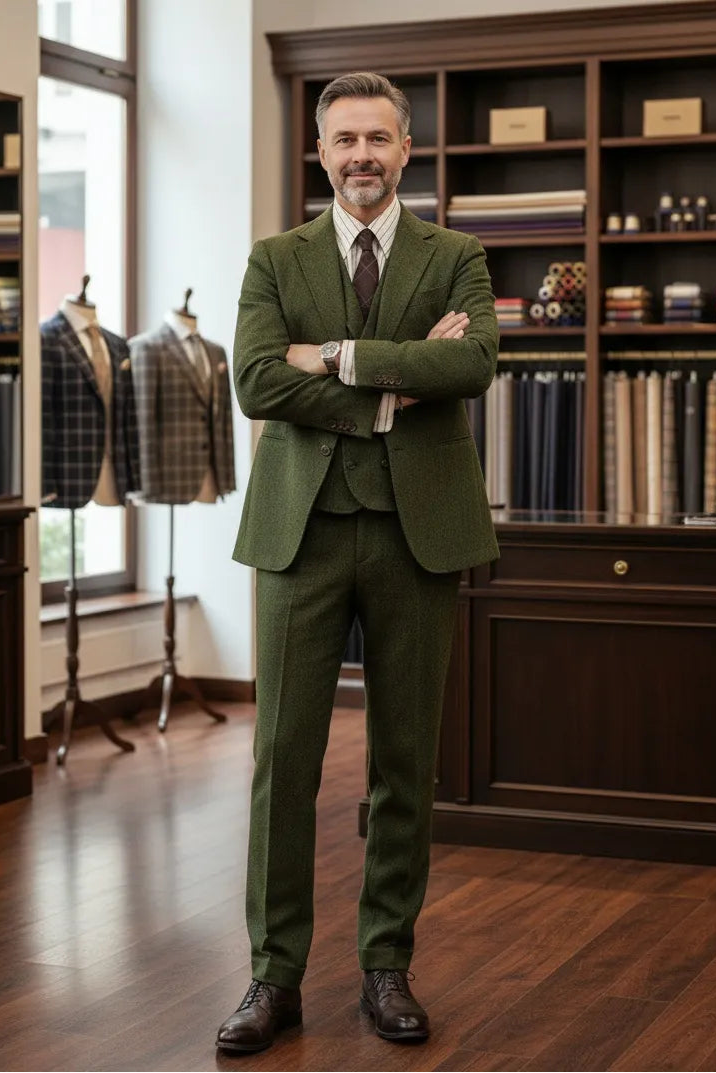 Men's Heritage Herringbone 3 Piece Suits