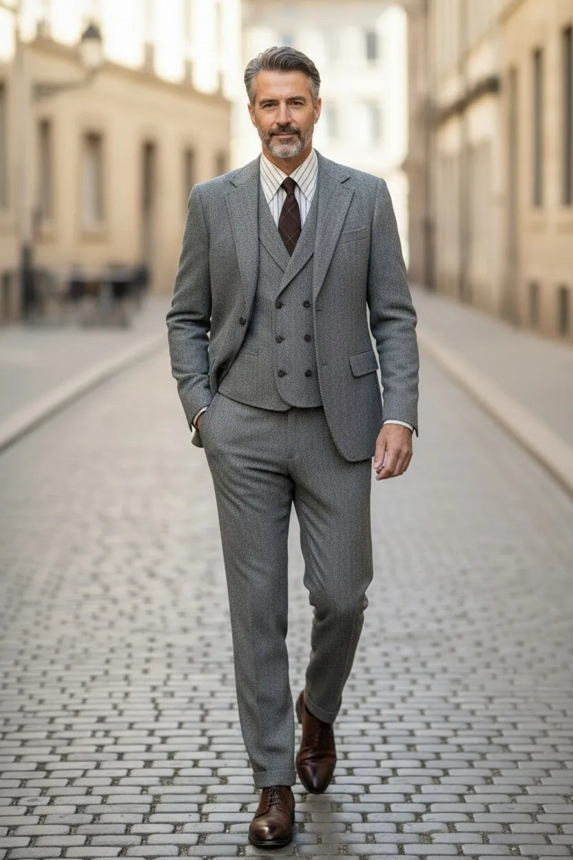 Men's Heritage Herringbone 3 Piece Suits