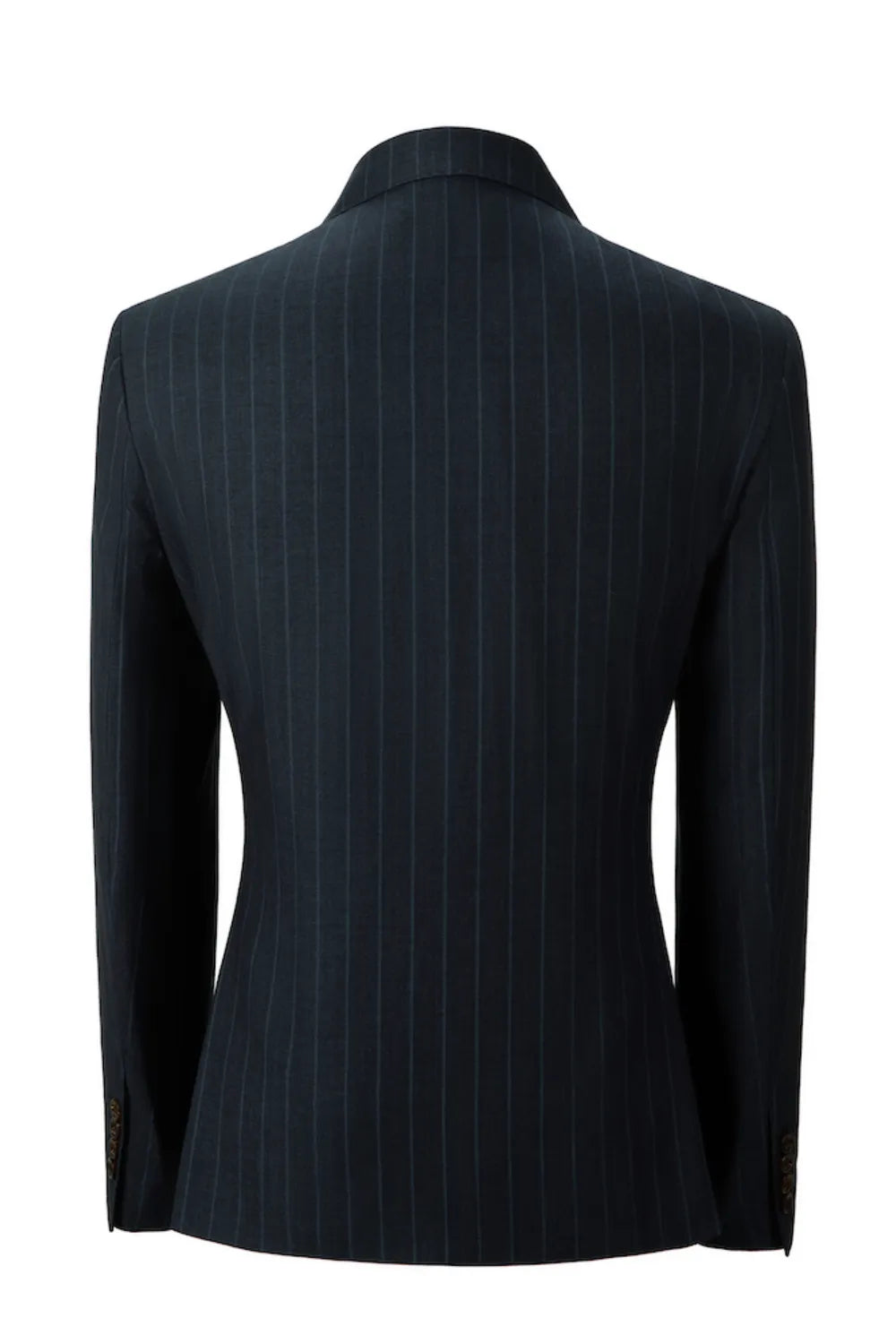 Men's Peak Lapel Double-Breasted Stripe Blazer