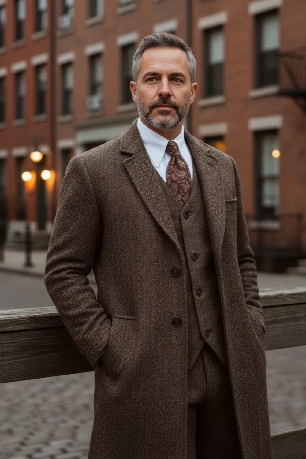 Men's Hudson Classic Herringbone 3 Piece Suit