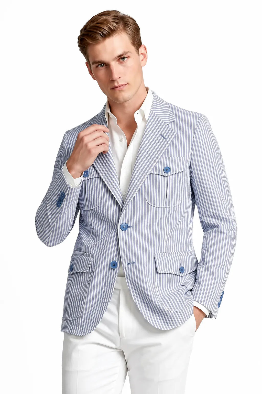 Costume 2 pièces homme coupe ajustée, croisé