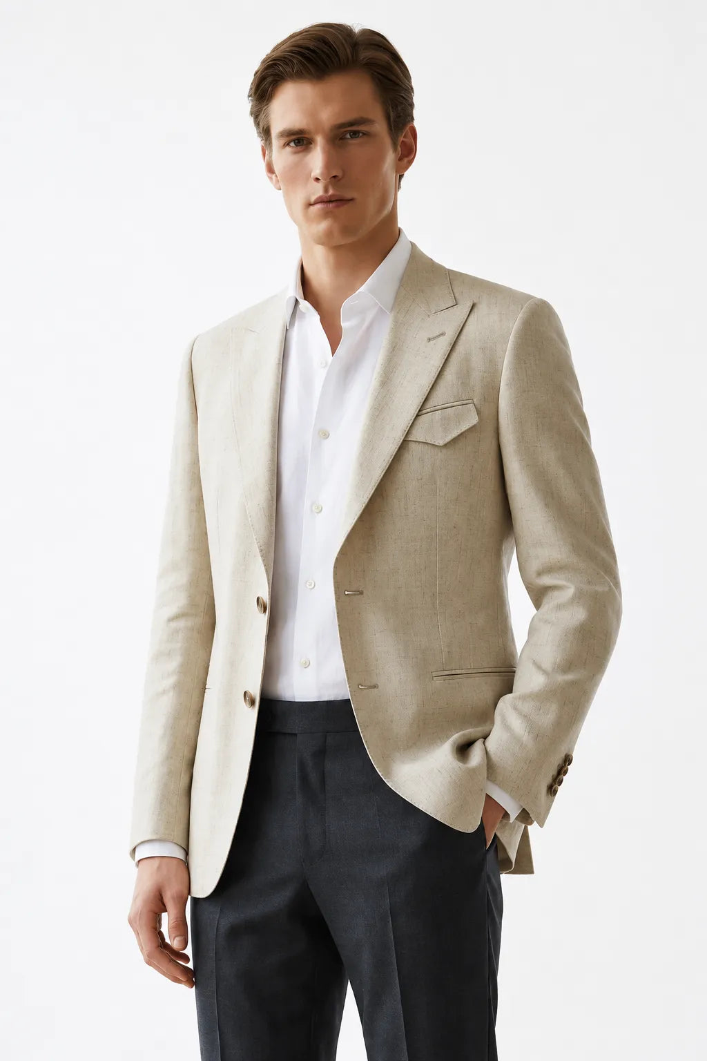 Men's Contemporary Peak Lapel 2 Piece Suit
