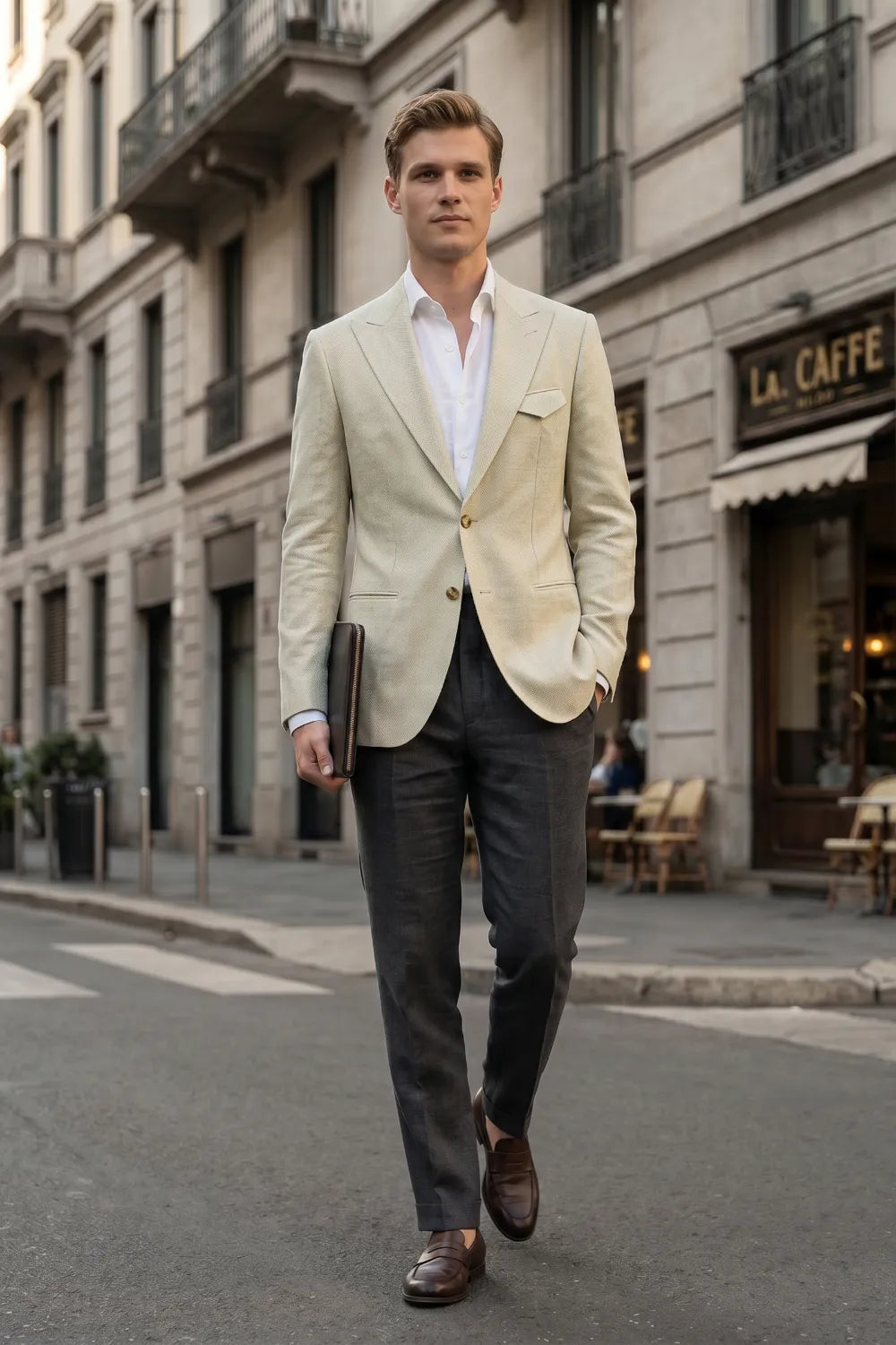 Men's Contemporary Peak Lapel 2 Piece Suit