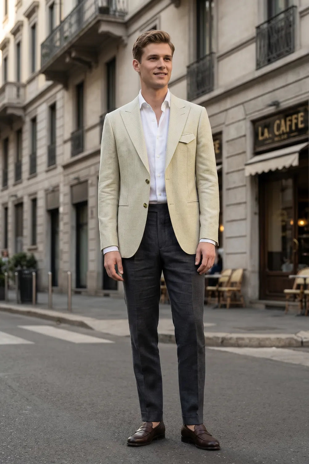 Men's Contemporary Peak Lapel 2 Piece Suit