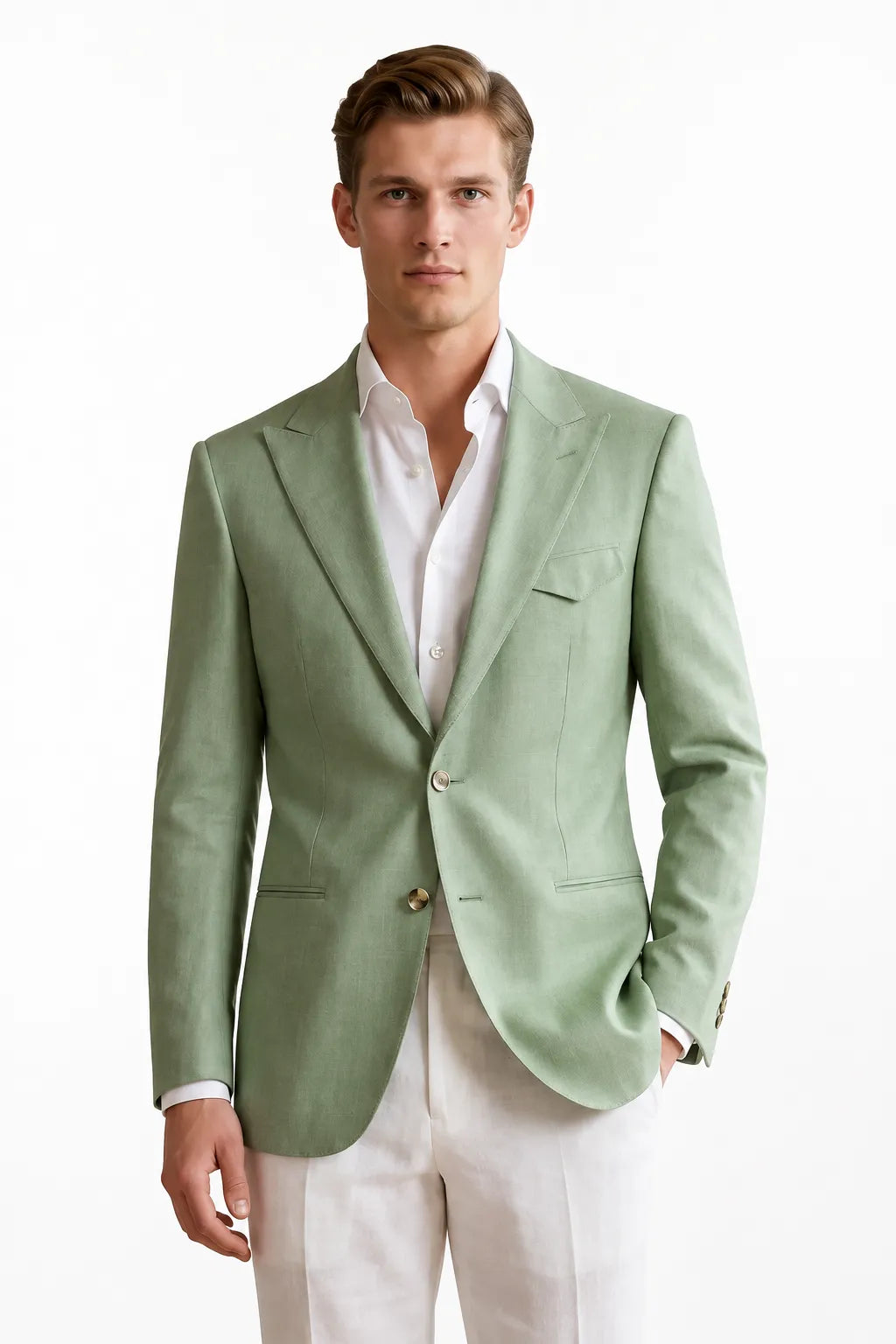 Men's Contemporary Peak Lapel 2 Piece Suit