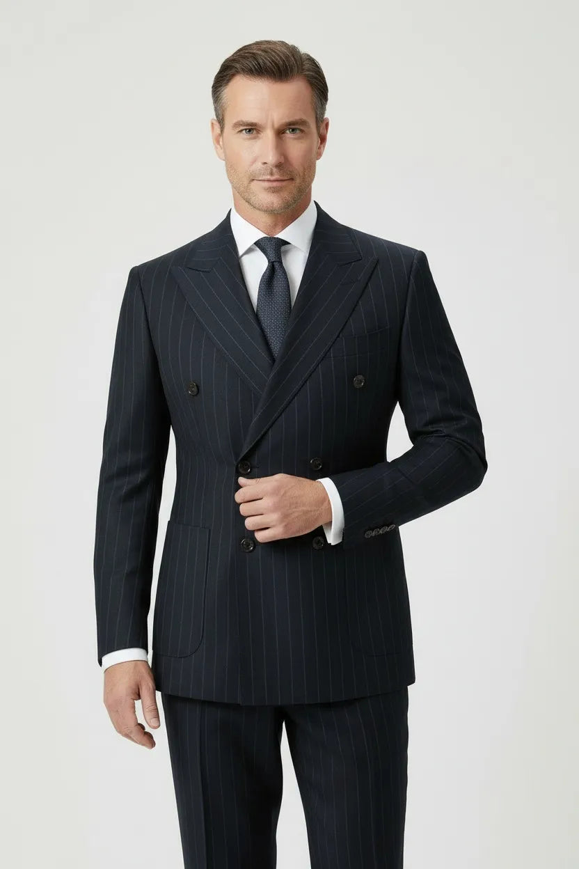 Men’s Slim Fit Double Breasted 2 Piece Suit
