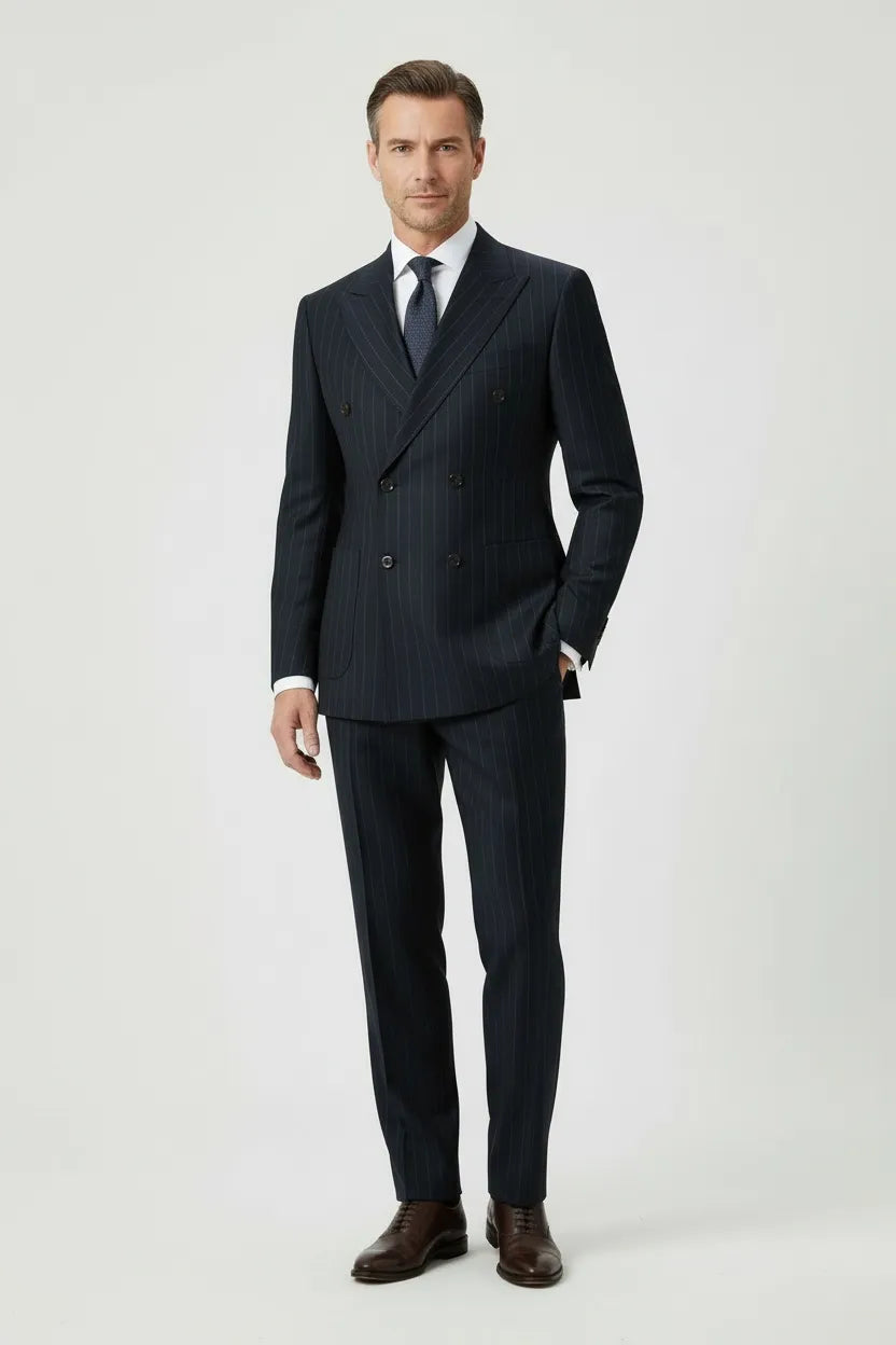 Men’s Slim Fit Double Breasted 2 Piece Suit