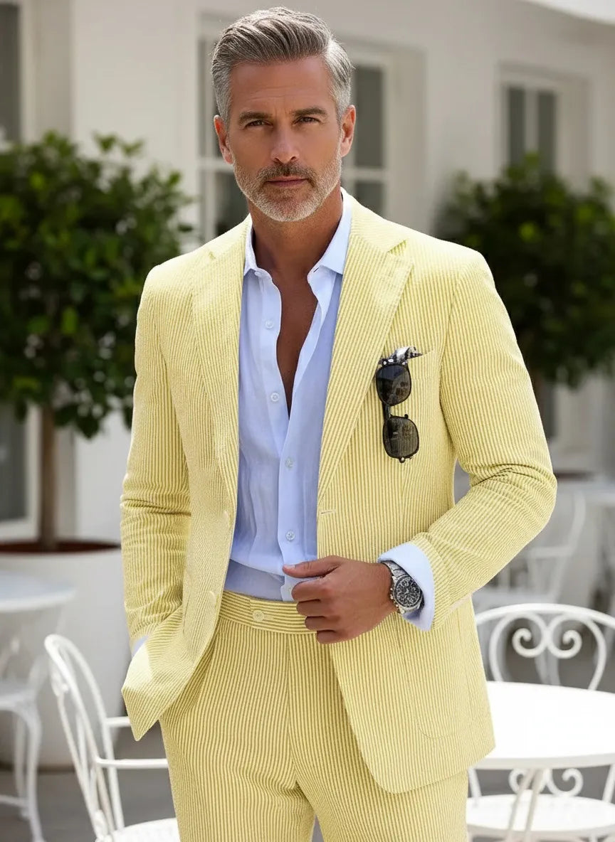 Men's Modern Fit Seersucker 2 Piece Suits
