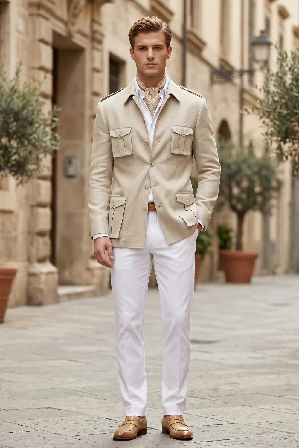 Men's Smart Casual Safari 2 Piece Suit