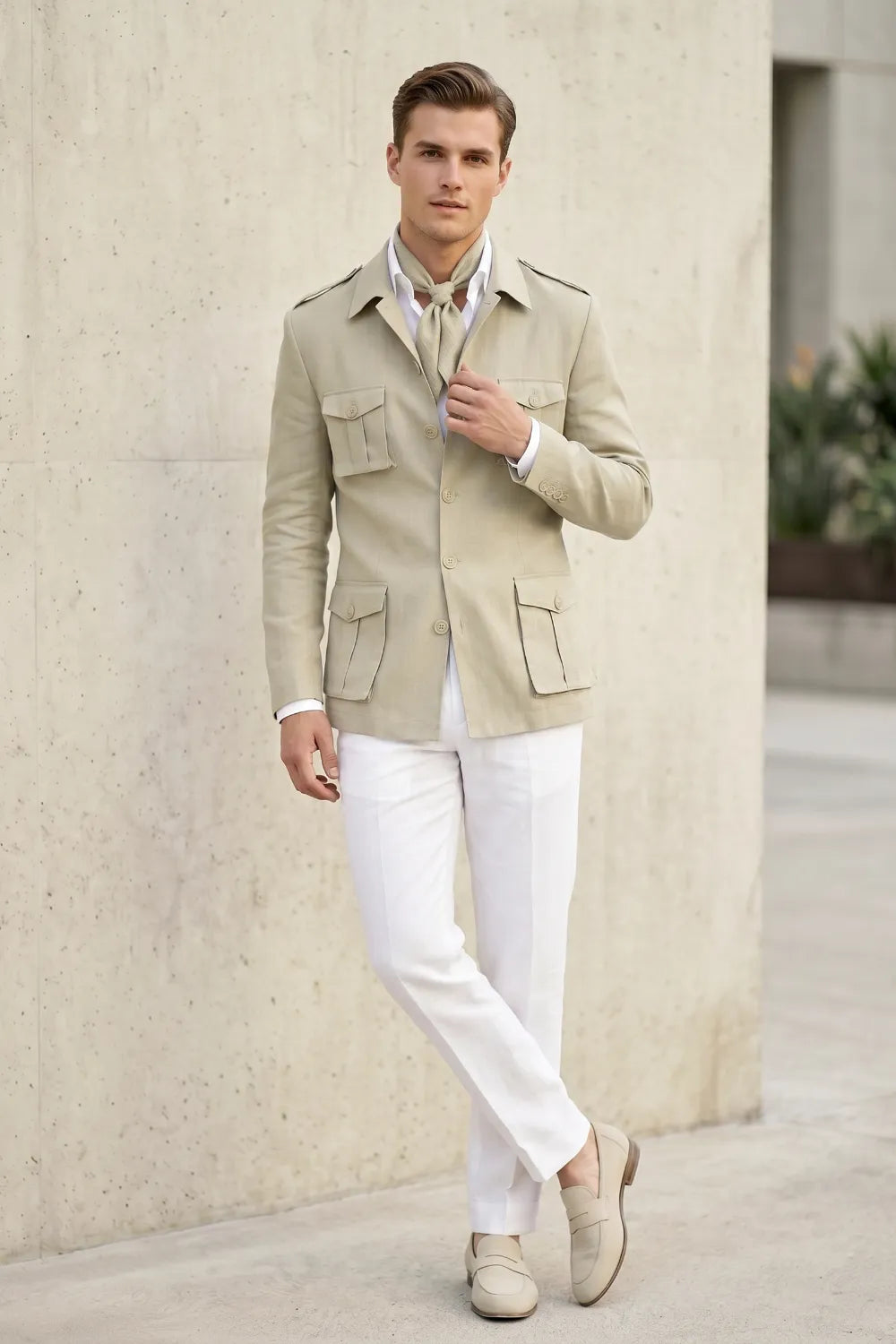 Men's Smart Casual Safari 2 Piece Suit