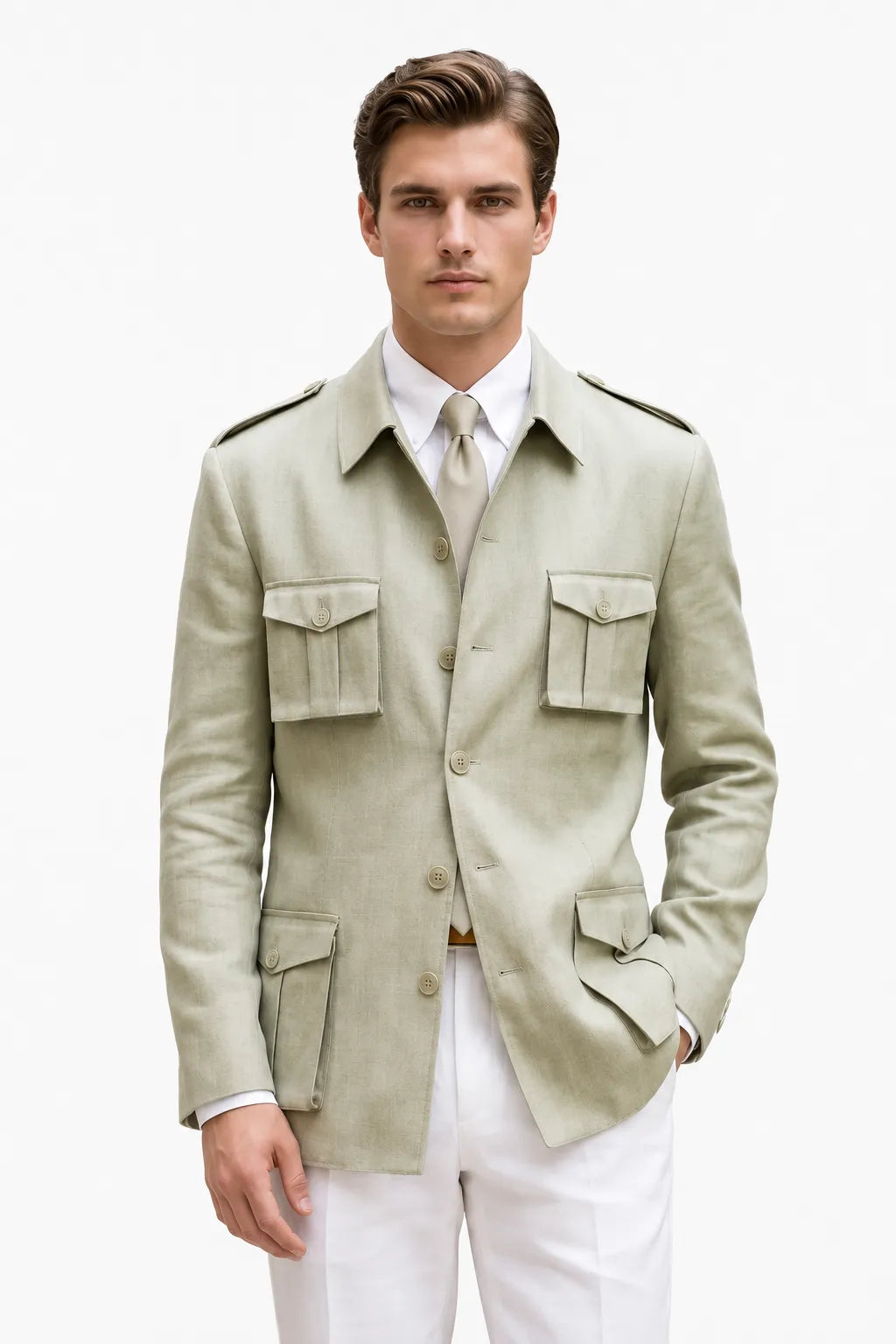 Men's Smart Casual Safari 2 Piece Suit