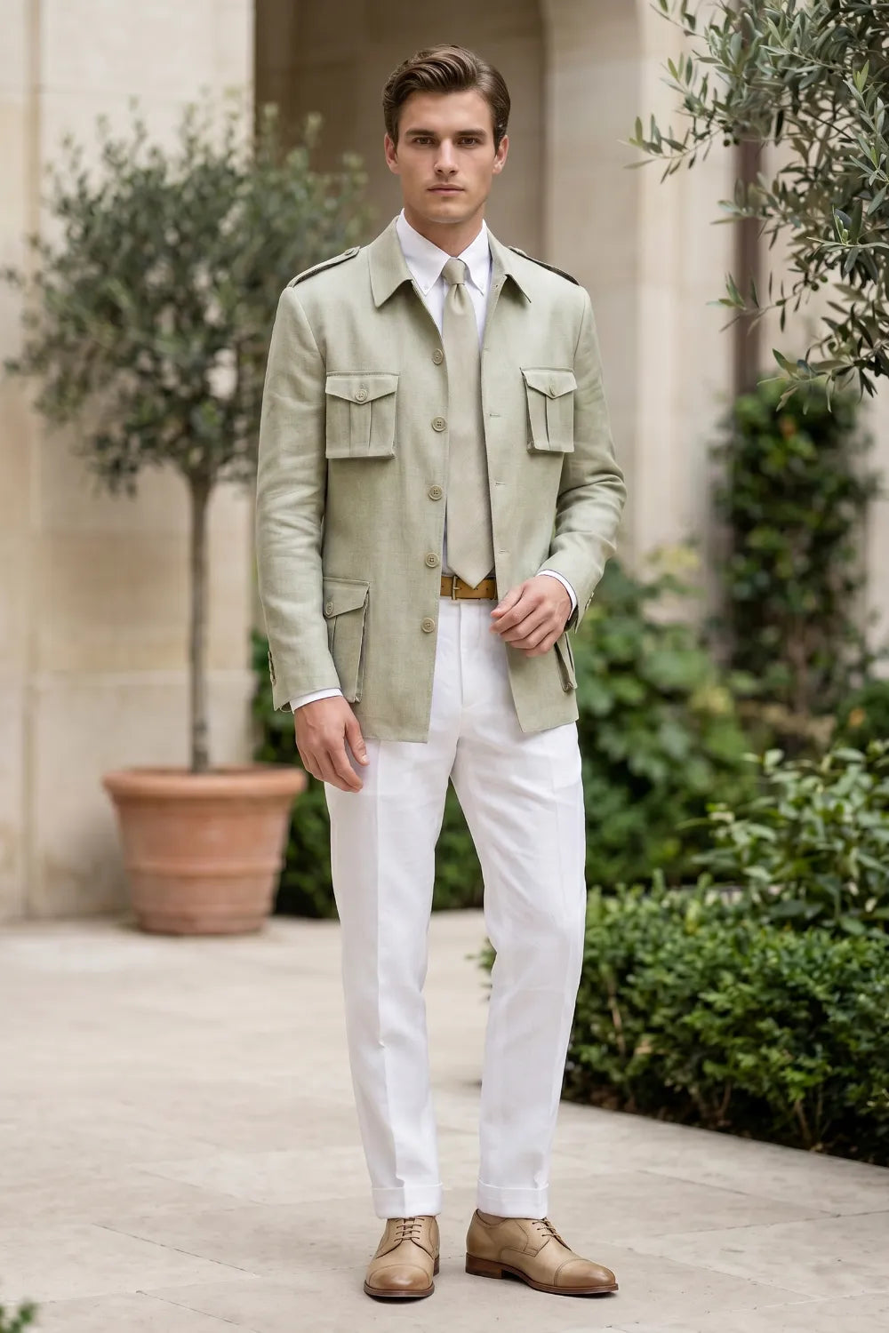 Men's Smart Casual Safari 2 Piece Suit