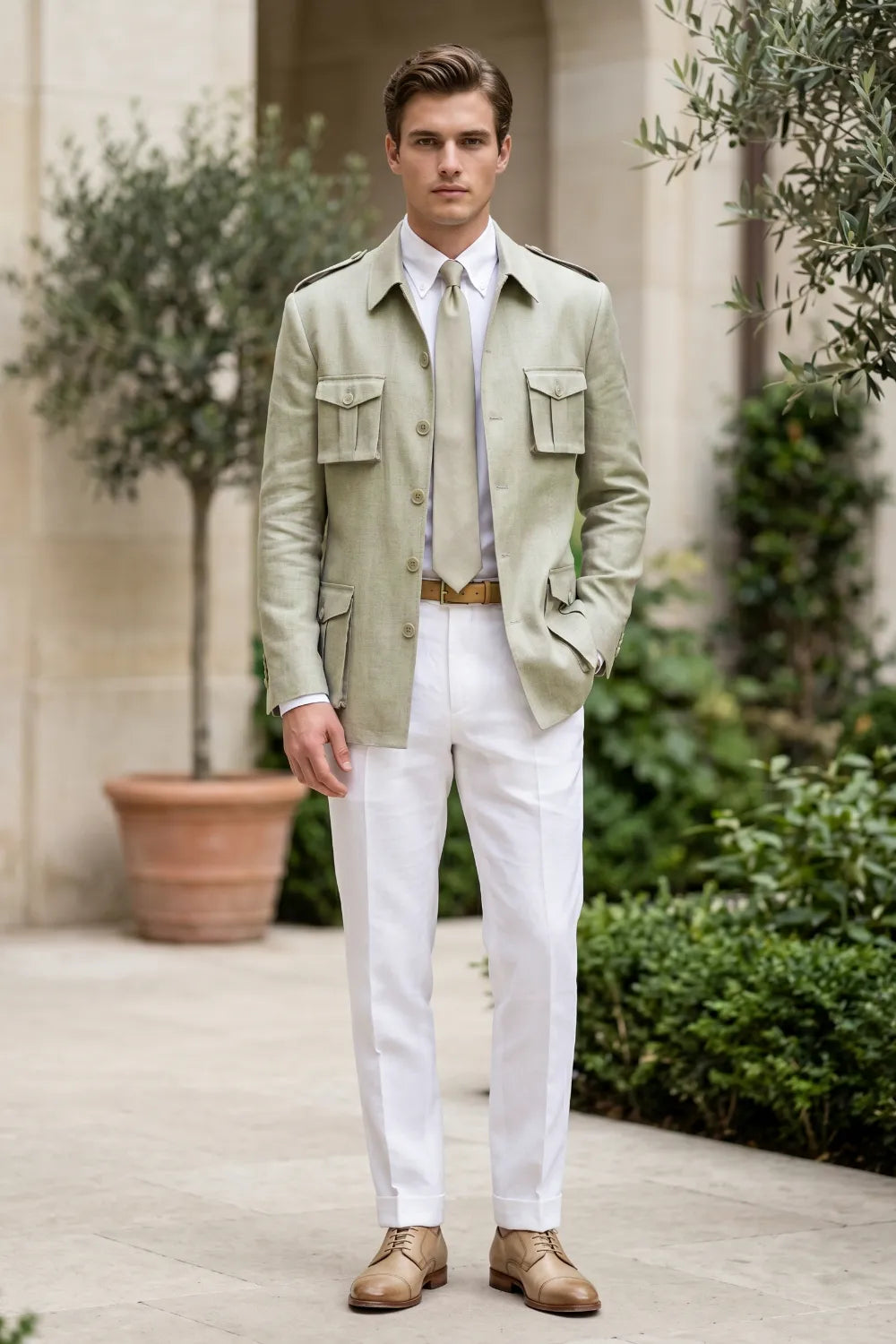 Men's Smart Casual Safari 2 Piece Suit