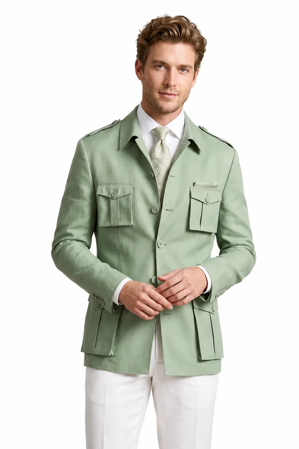 Men's Smart Casual Safari 2 Piece Suit