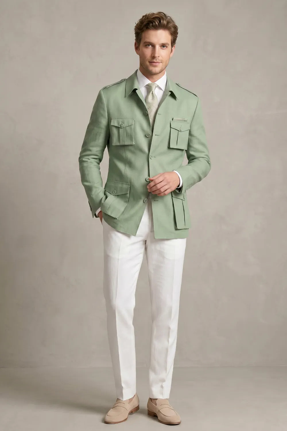 Men's Smart Casual Safari 2 Piece Suit