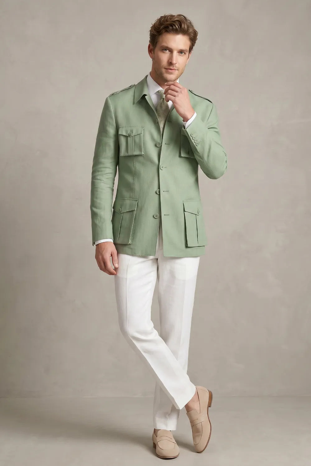 Men's Smart Casual Safari 2 Piece Suit