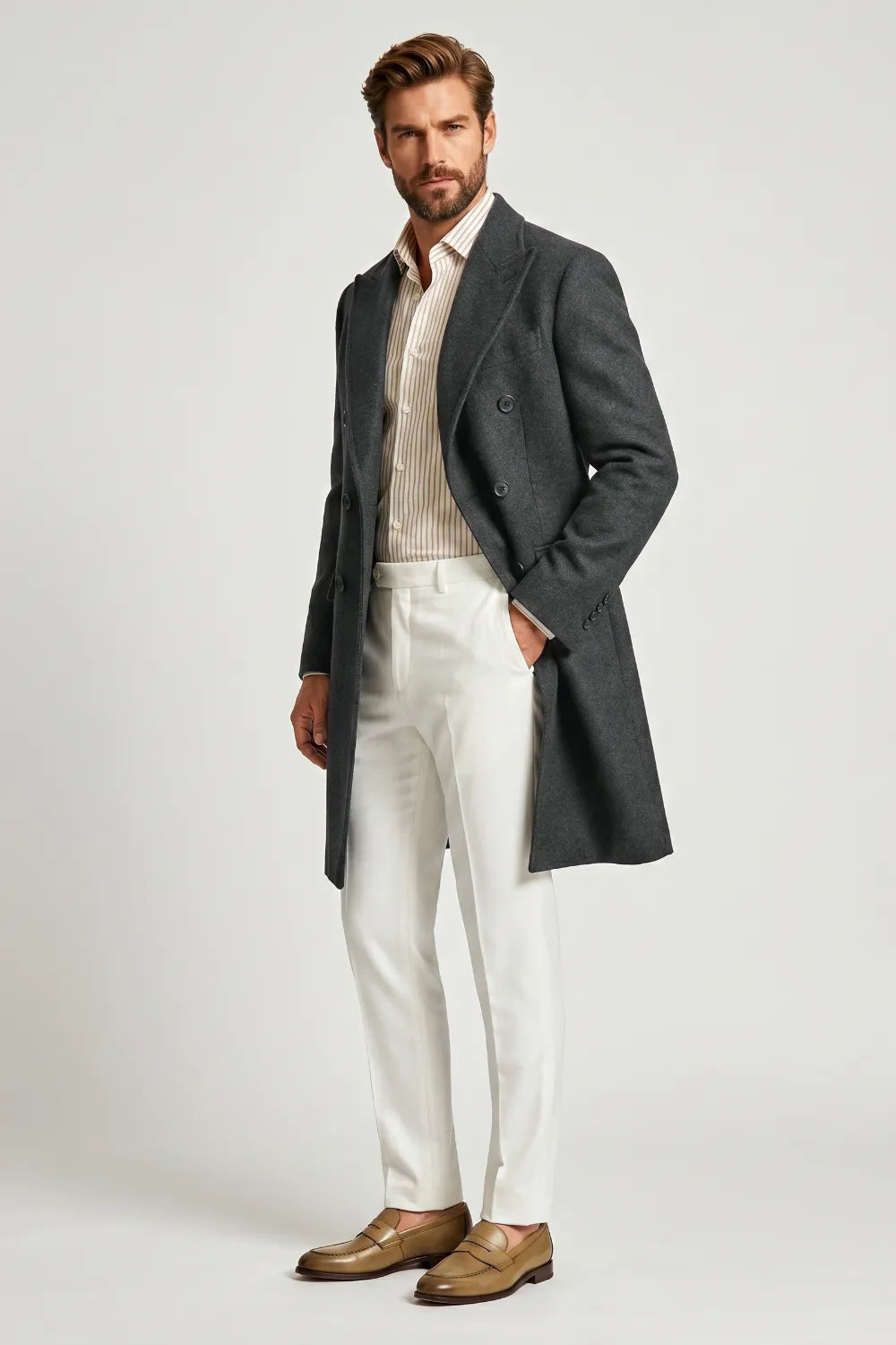 Costume 2 pièces homme coupe ajustée, croisé
