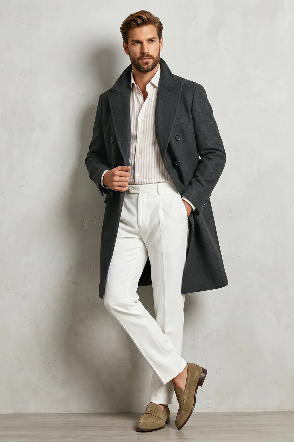 Costume 2 pièces homme coupe ajustée, croisé