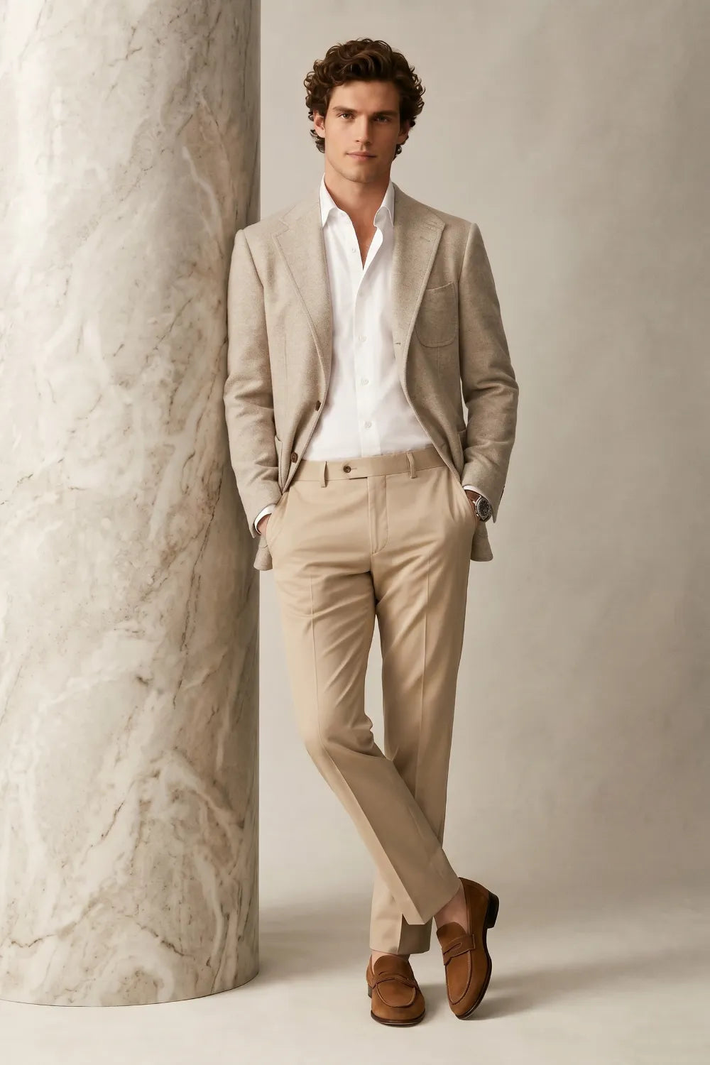 Costume 2 pièces homme coupe ajustée, croisé