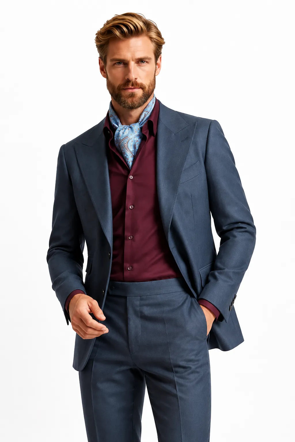 Men's Navy Blue Formal 2 Piece Suit