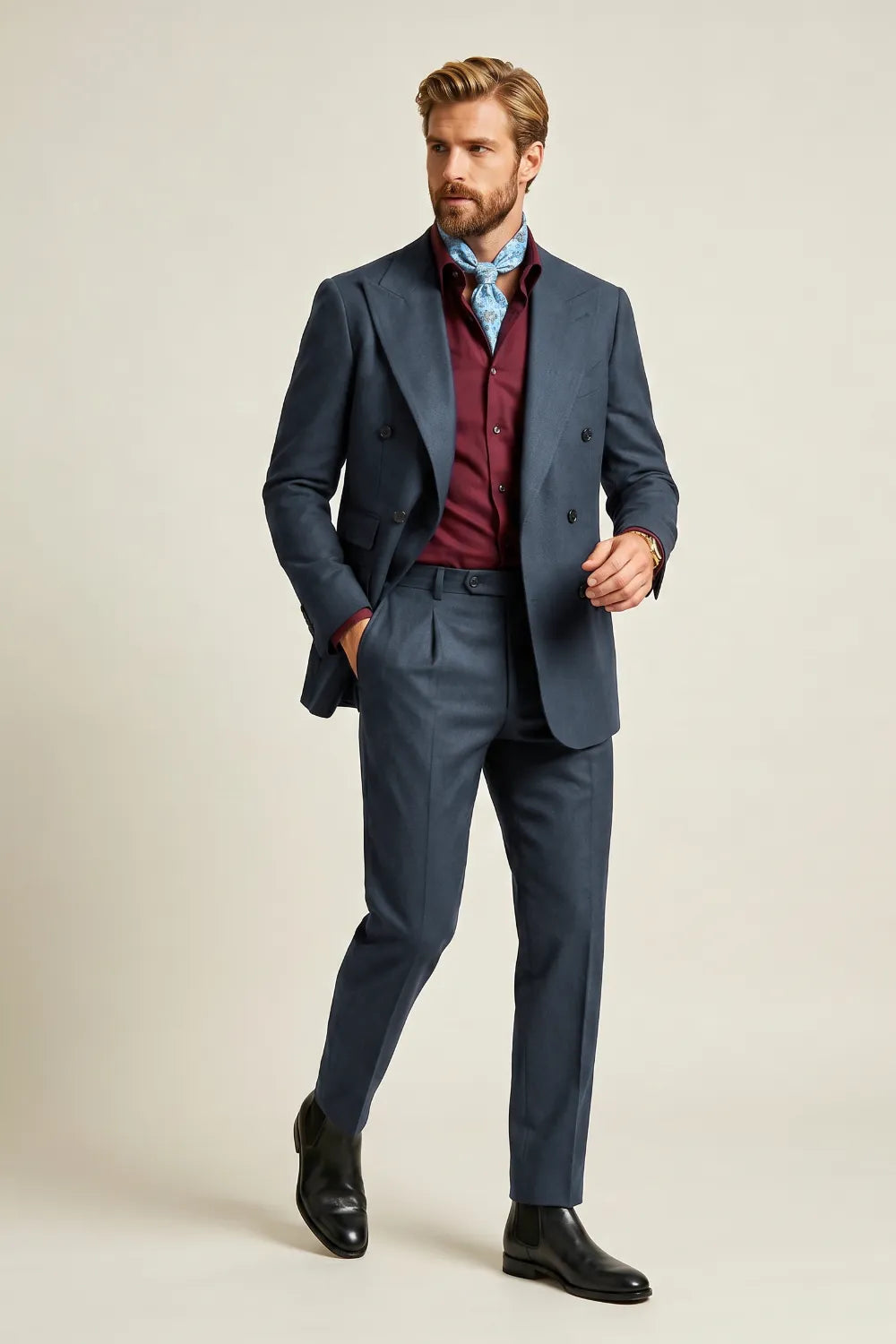 Men's Navy Blue Formal 2 Piece Suit