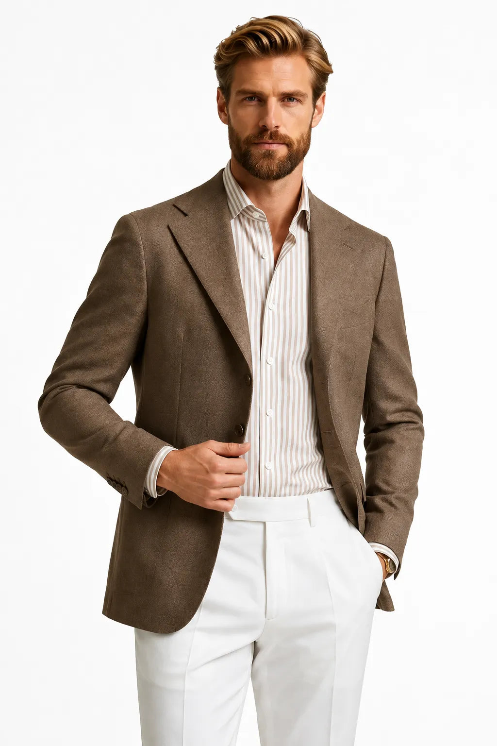 Men's Tailored Brown 2 Piece Suit
