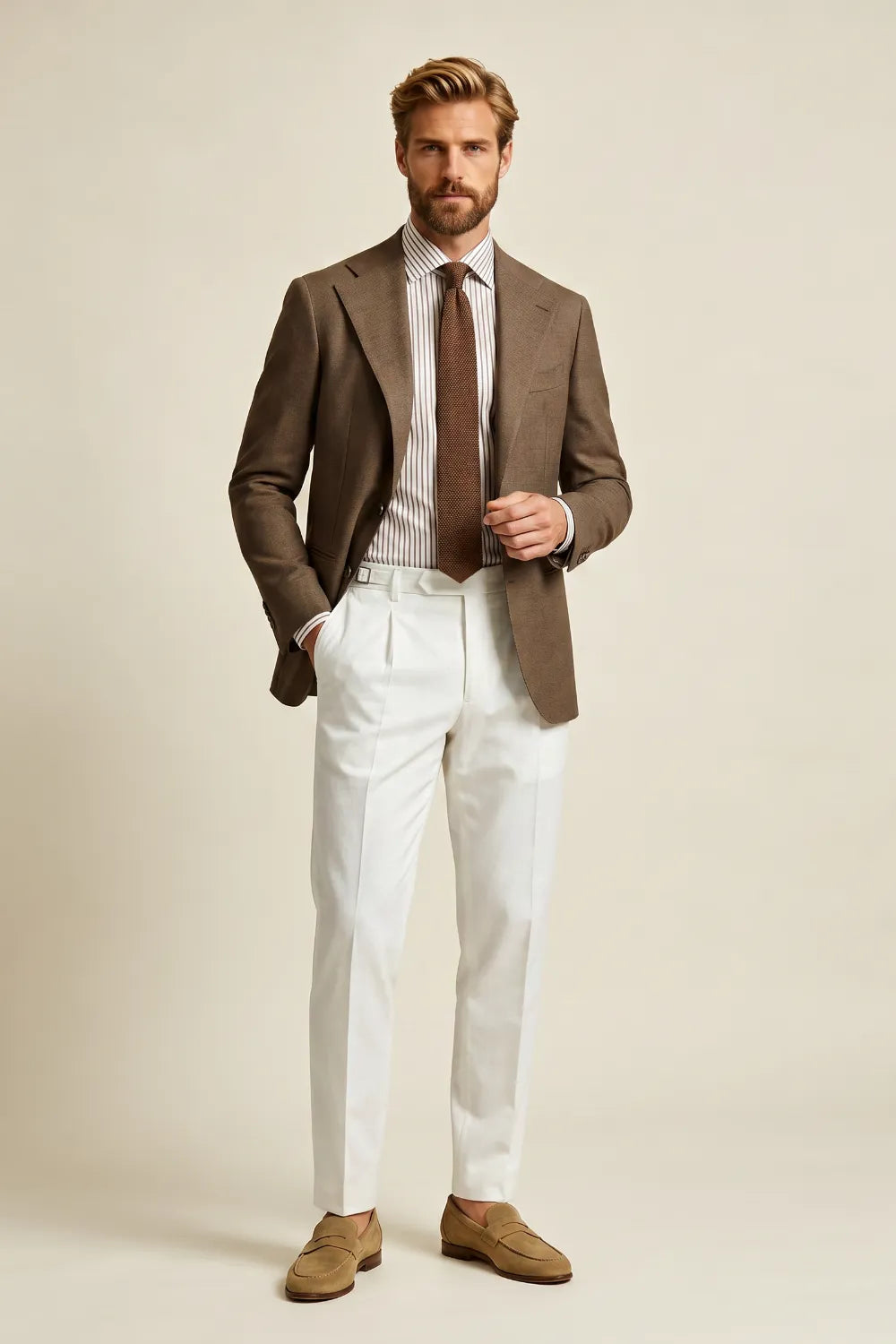 Men's Tailored Brown 2 Piece Suit