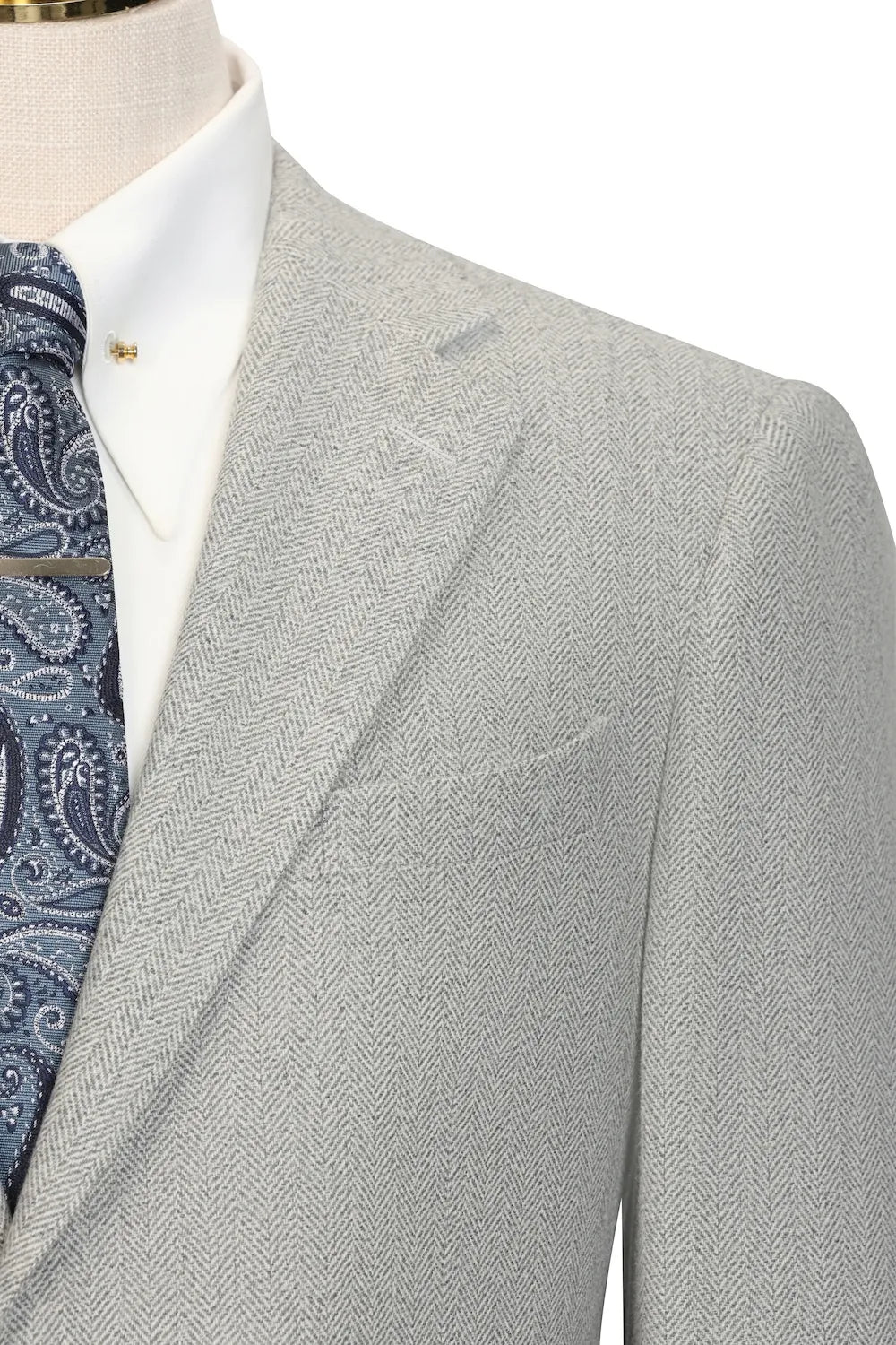 Men's Grey Formal Herringbone 3 Piece Suit