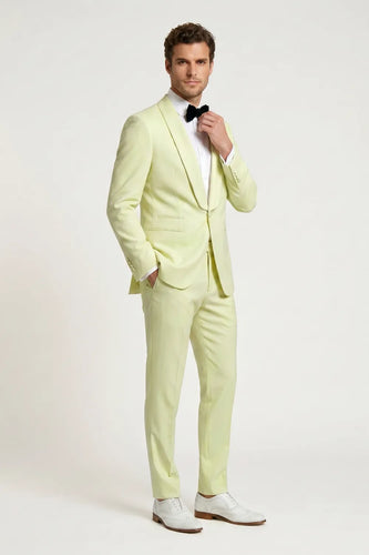 Men's Lime Green Shawl Lapel Tuxedo Suit