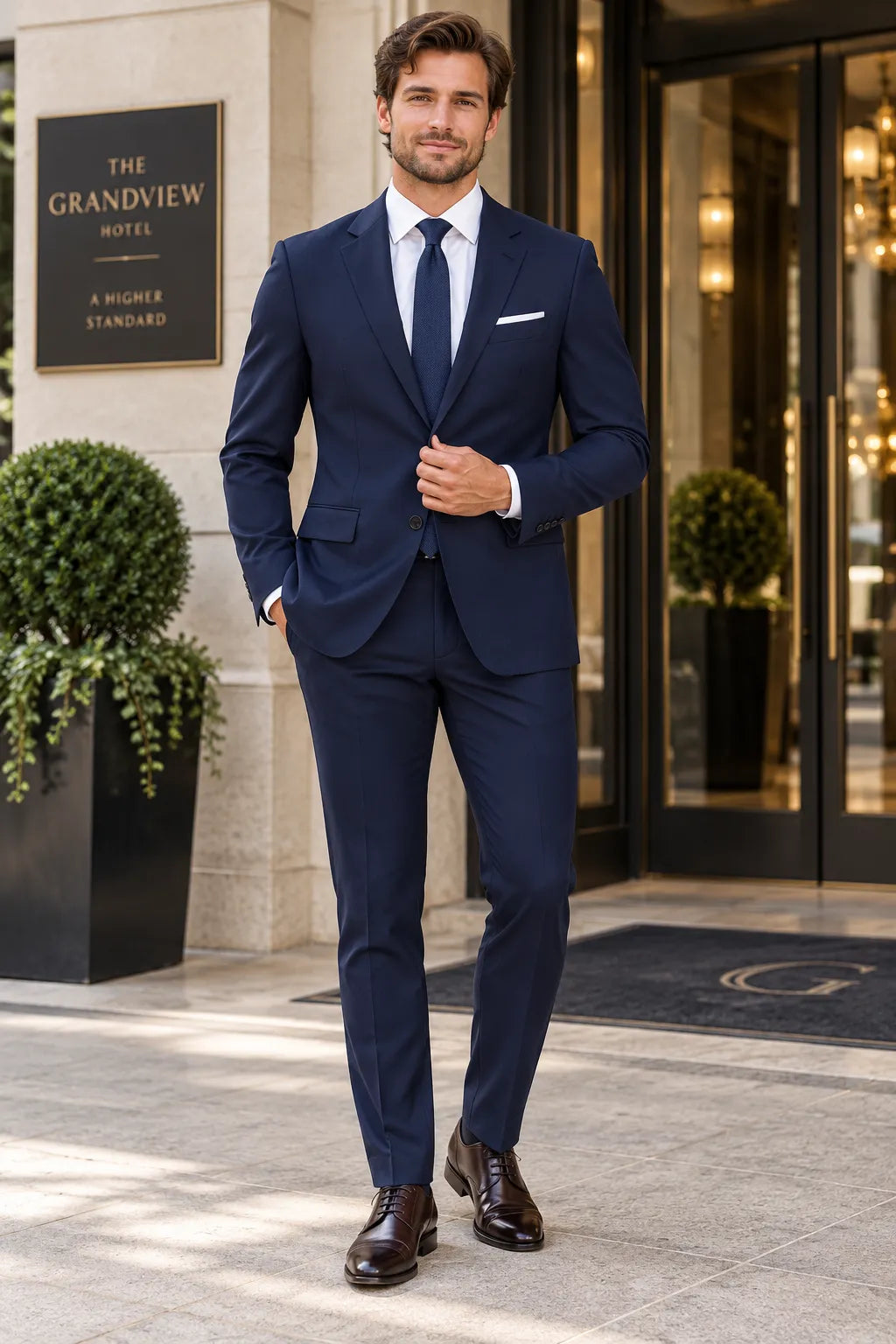 Men's Classic Single Breasted 2 Piece Suit