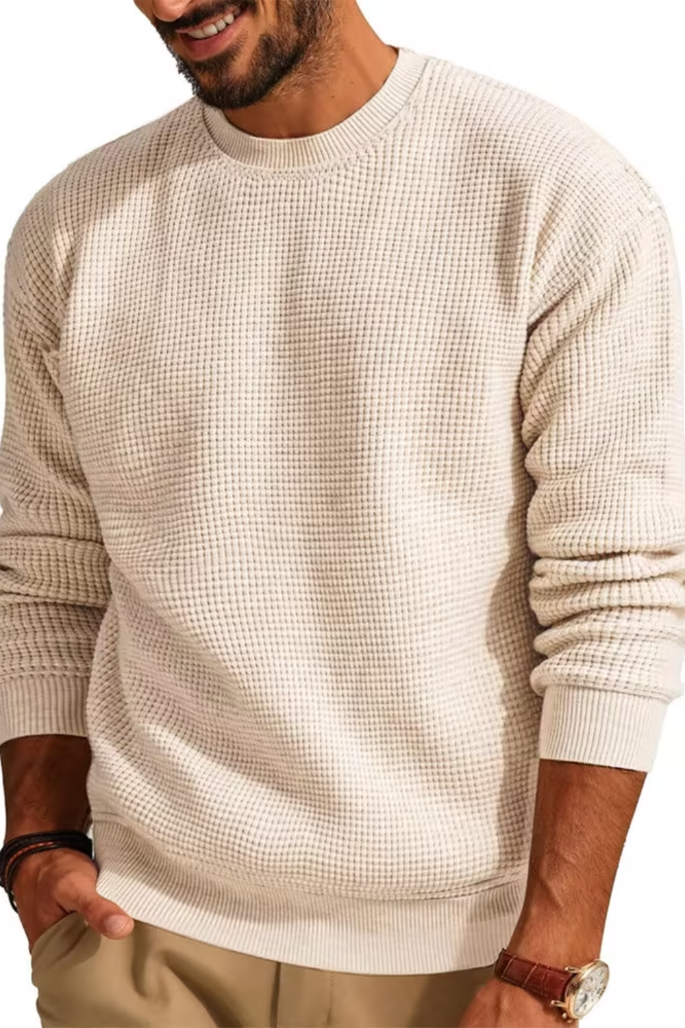 Men's Nordic Texture Crewneck Sweater
