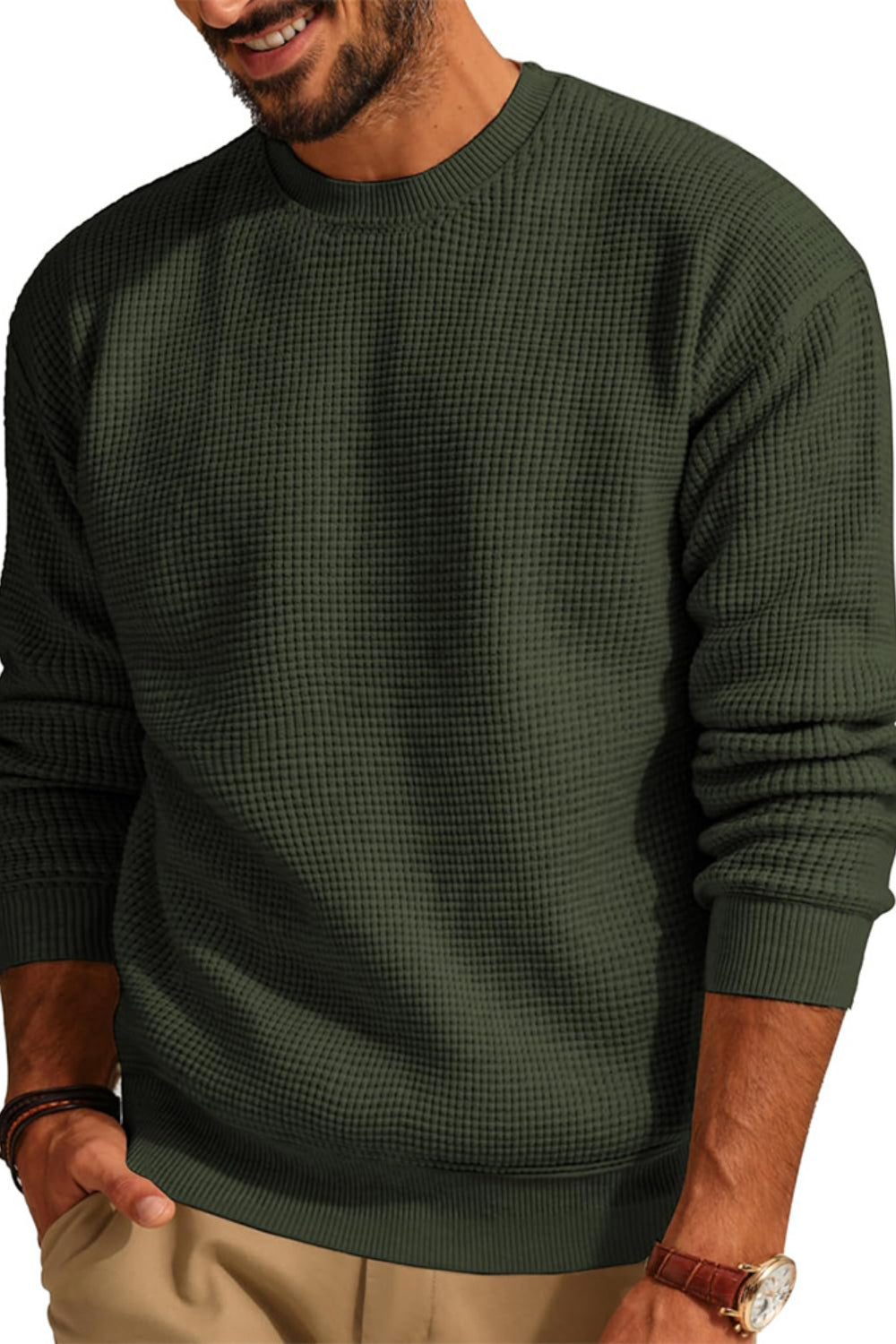 Men's Nordic Texture Crewneck Sweater