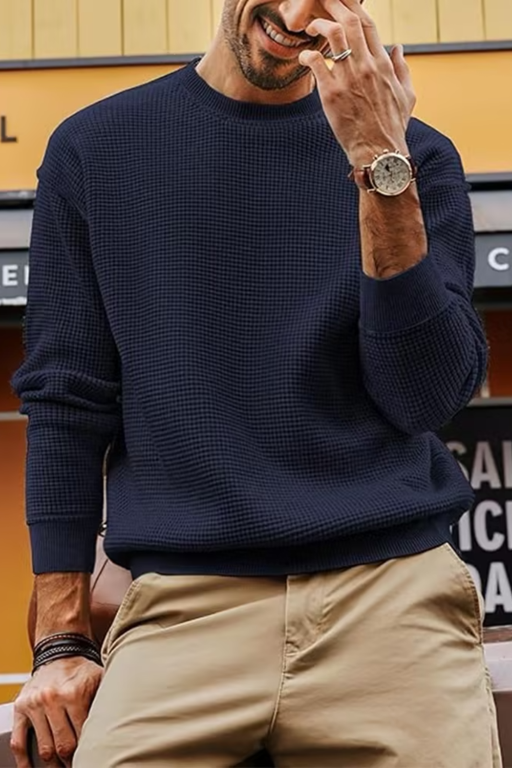 Men's Nordic Texture Crewneck Sweater