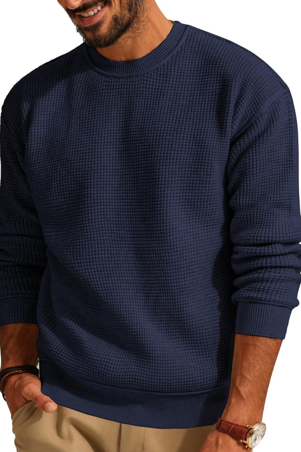 Men's Nordic Texture Crewneck Sweater