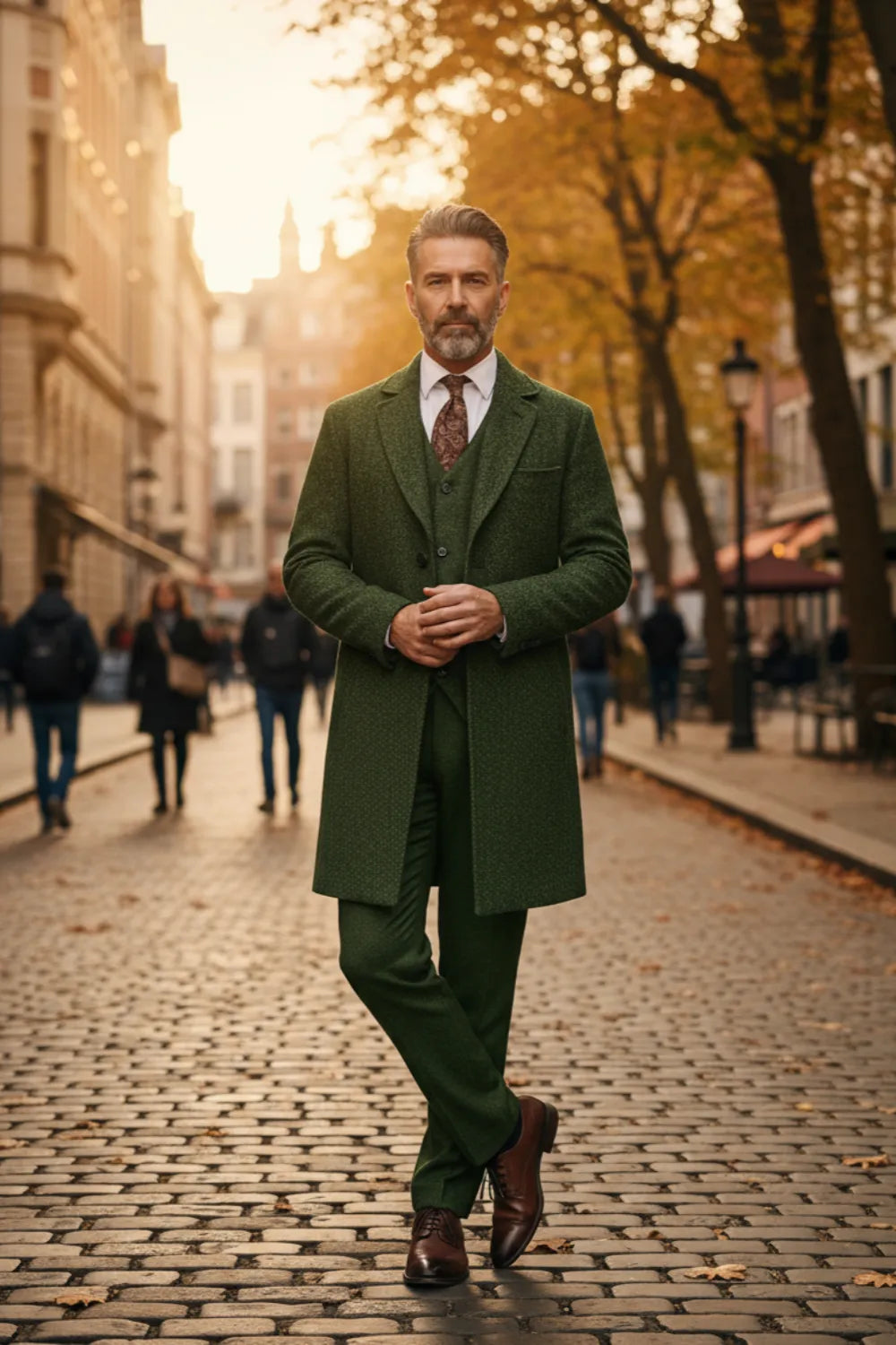 Men's Hudson Classic Herringbone 3 Piece Suit