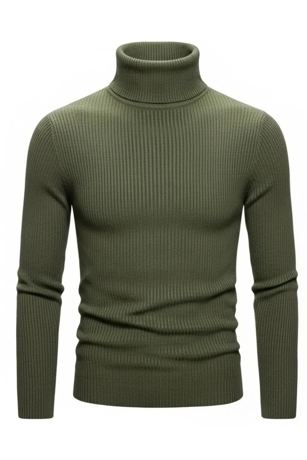 Men's Business Ribbed Turtleneck Pullover Sweater