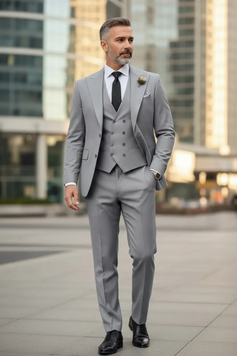 Men's Milan Executive Peak Lapel 3 Piece Suits