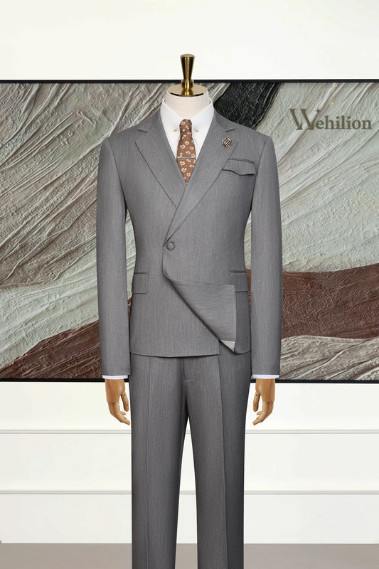 Men's Grey Denim 2 Piece Suits