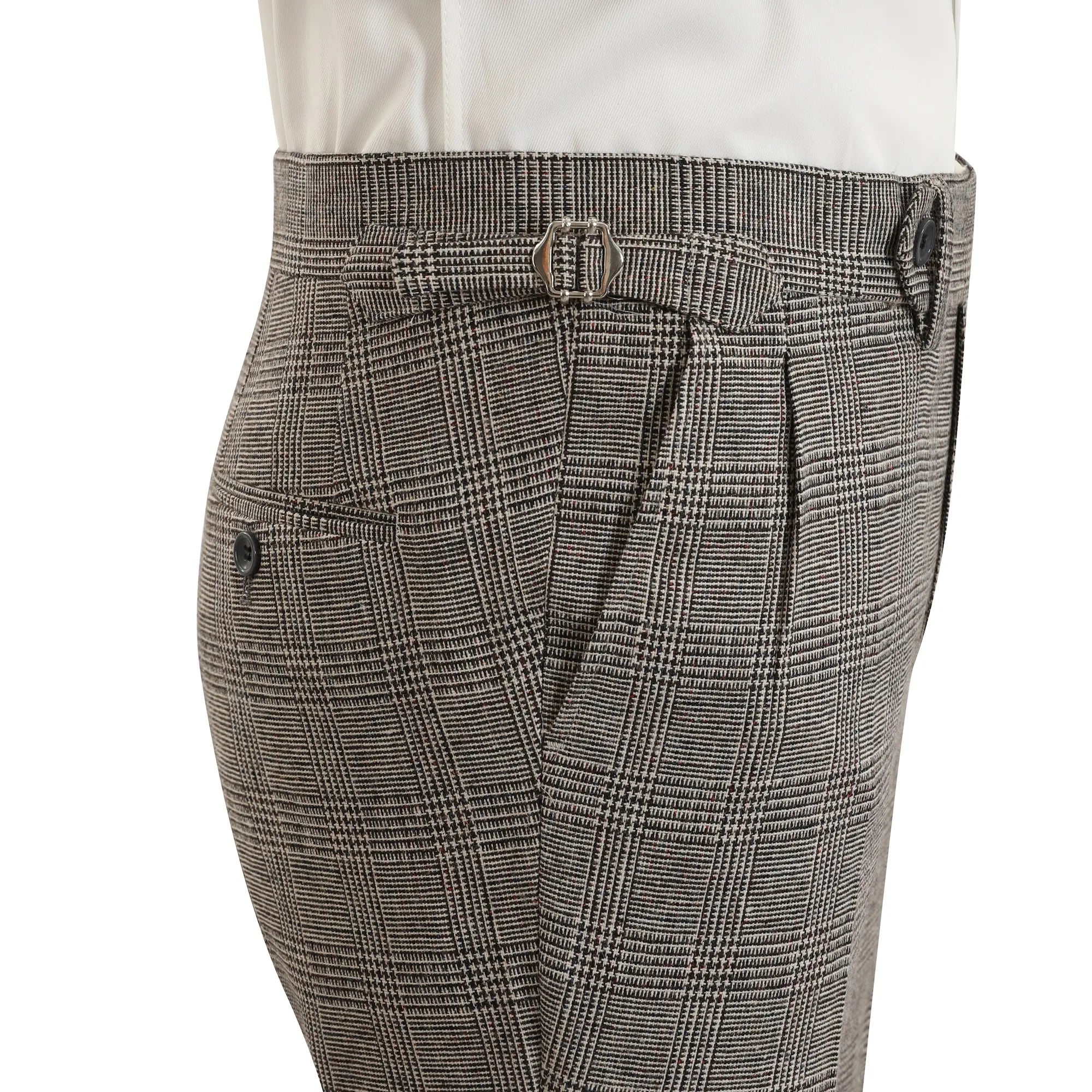 Men's Grey Plaid Woolen 2 Piece Suits