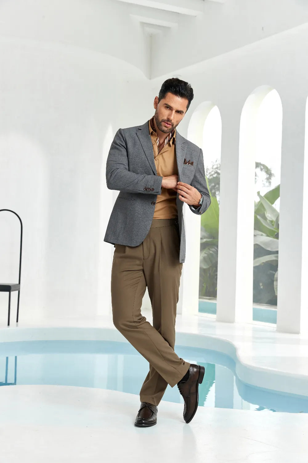 Polished Minimalism Mens Suit Jacket Men's Wear For Semi Formal