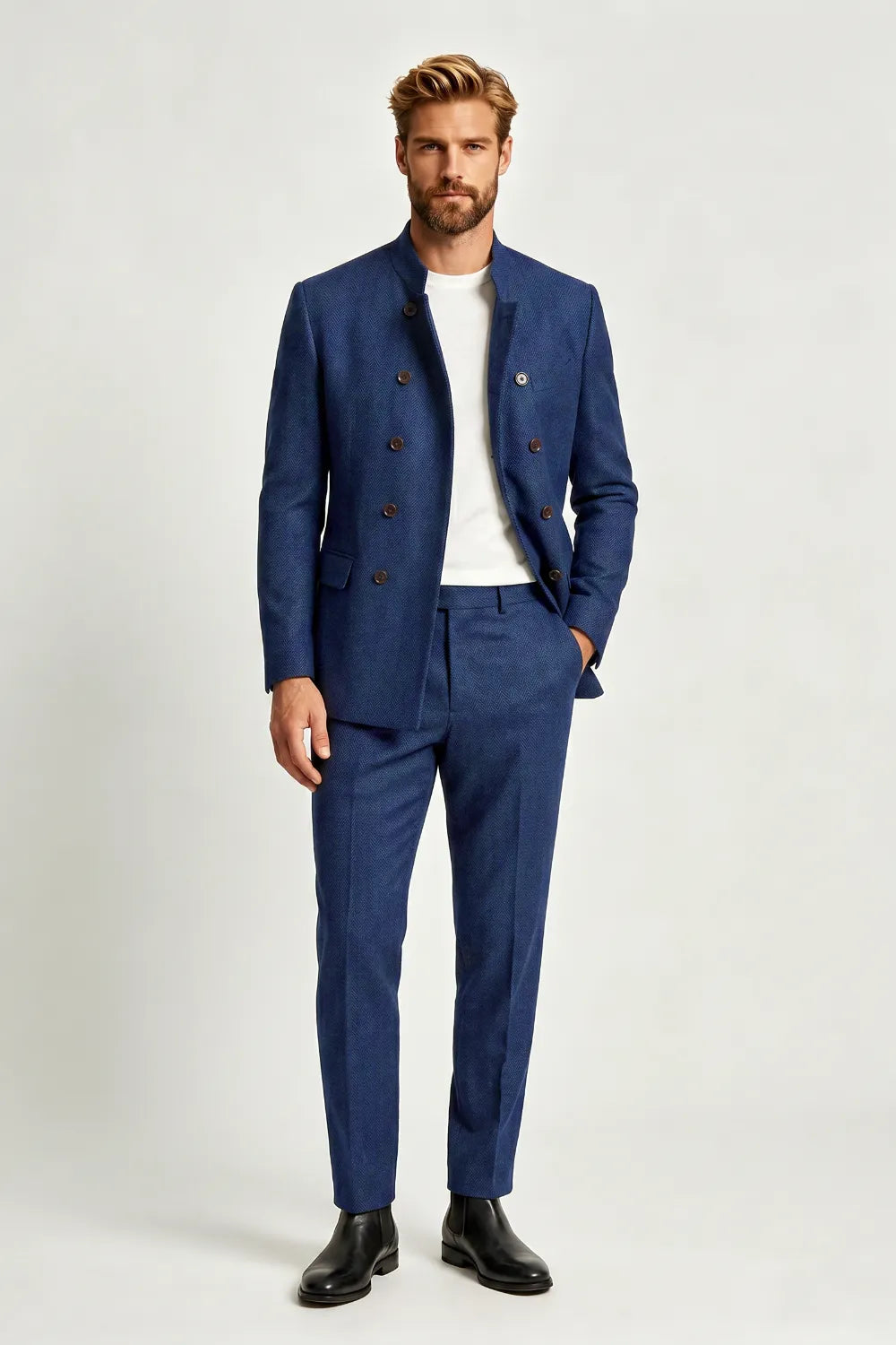 Men's Modern Herringbone 2 Piece Suit