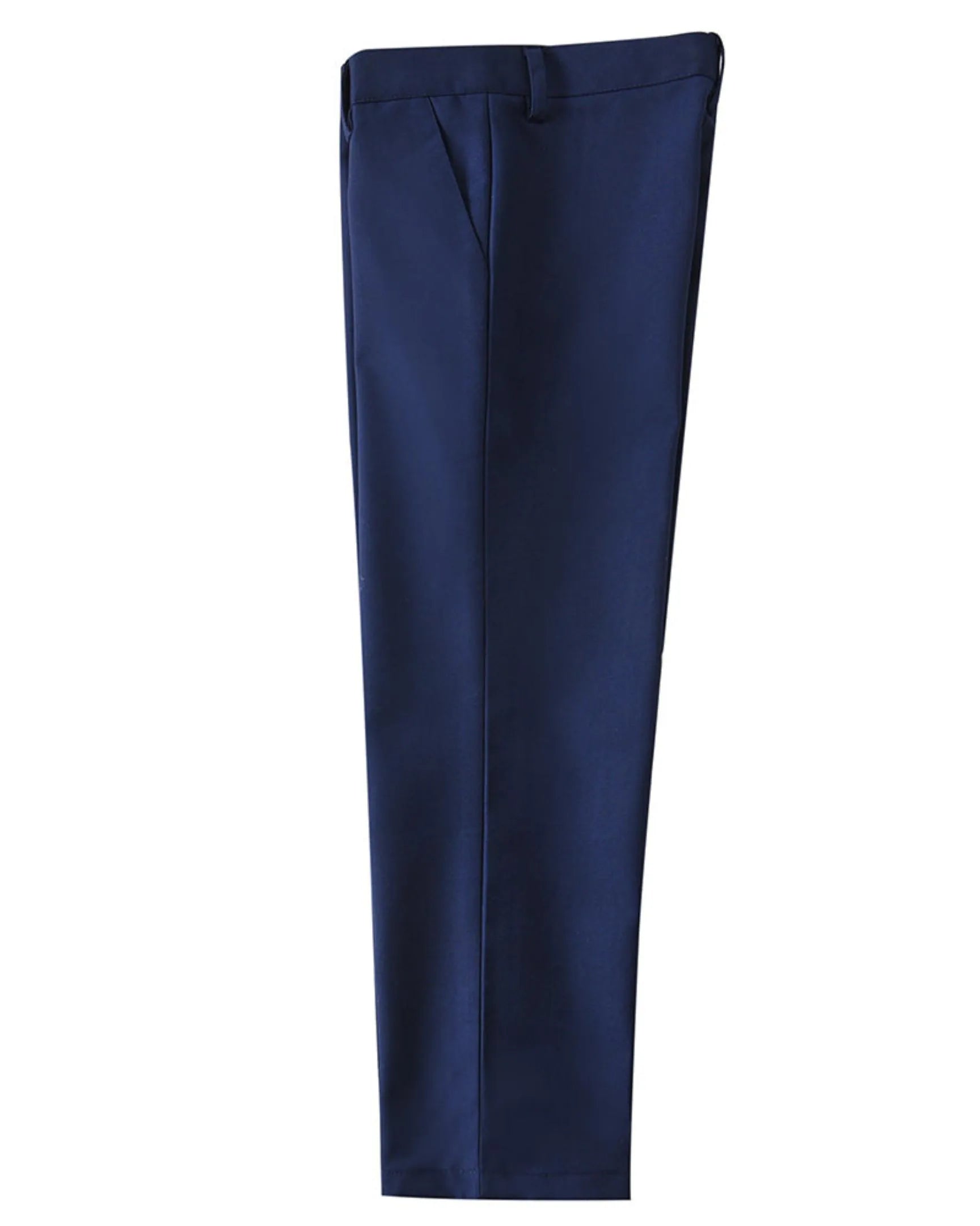 Blue pants folded view from boys 4 piece suit – formal wedding outfit