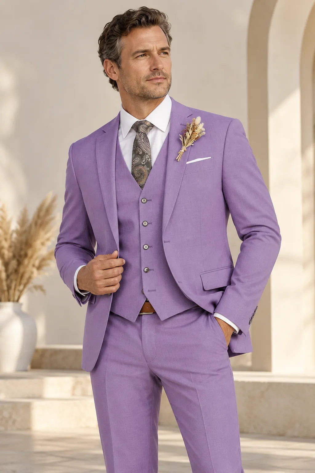Men's Modern Spring 3 Piece Formal Suit