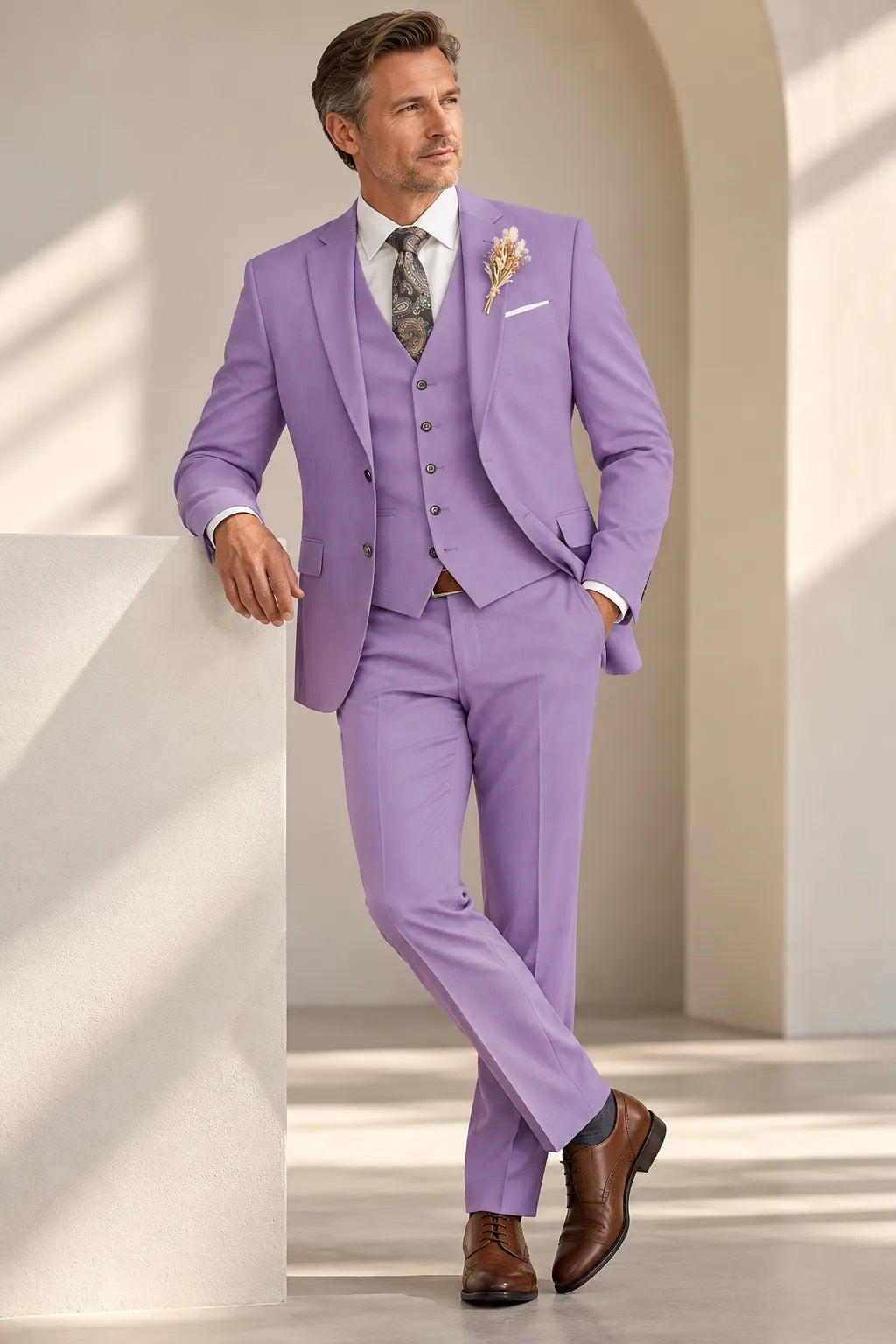 Men's Modern Spring 3 Piece Formal Suit