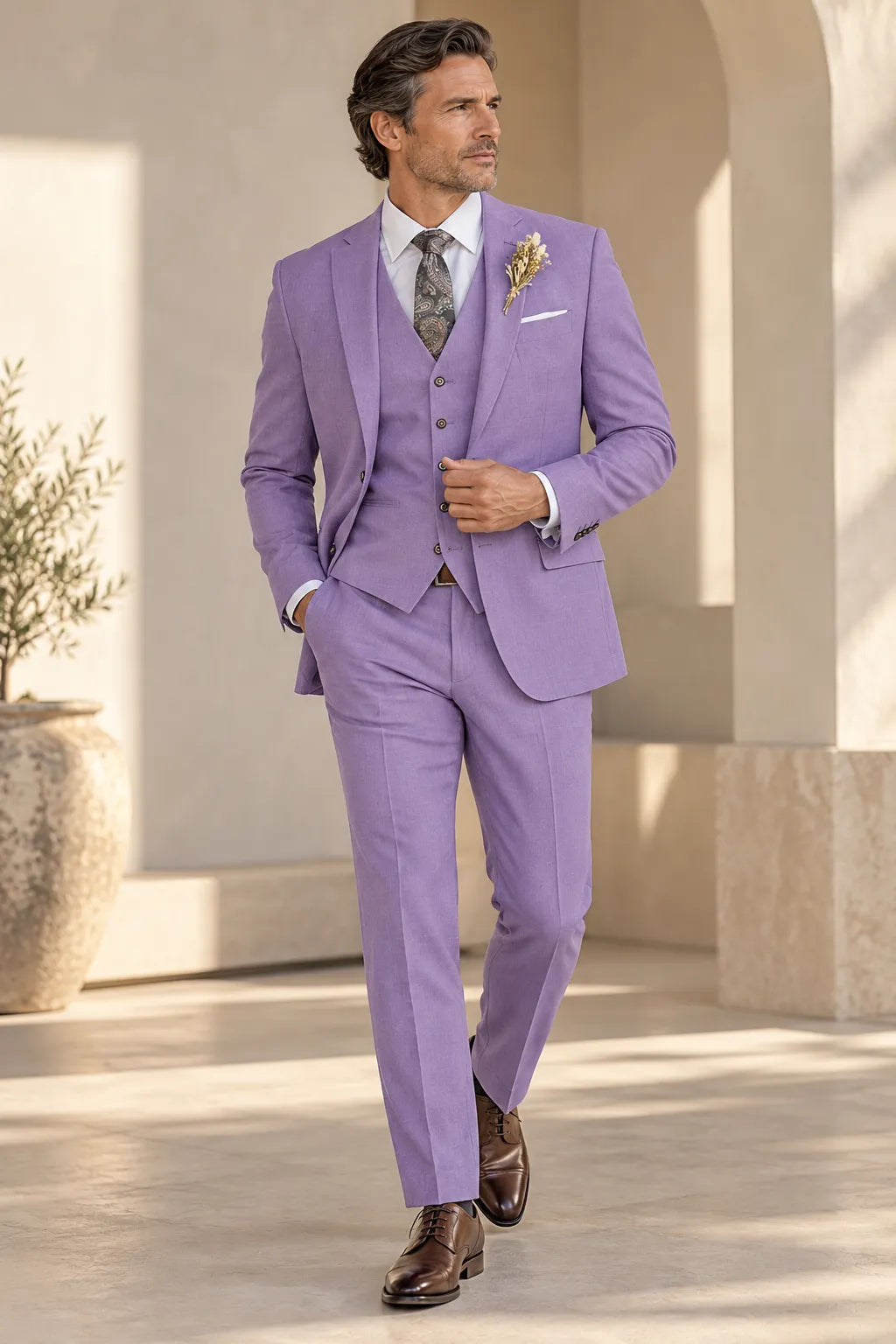 Men's Modern Spring 3 Piece Formal Suit