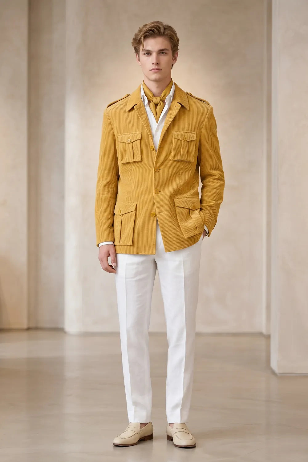 Men's Vintage Corduroy Safari 2 Piece Suit