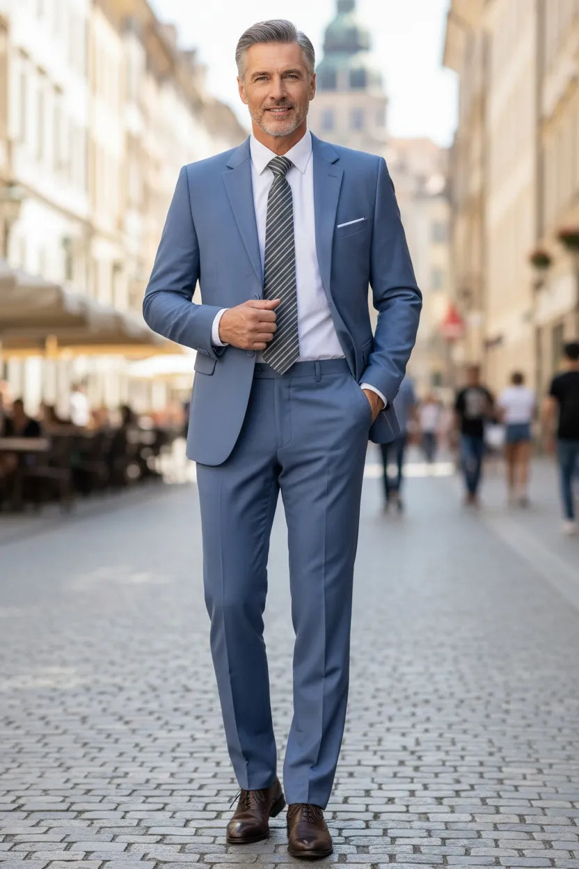 Men's Office Style Two Button 2 Piece Suit
