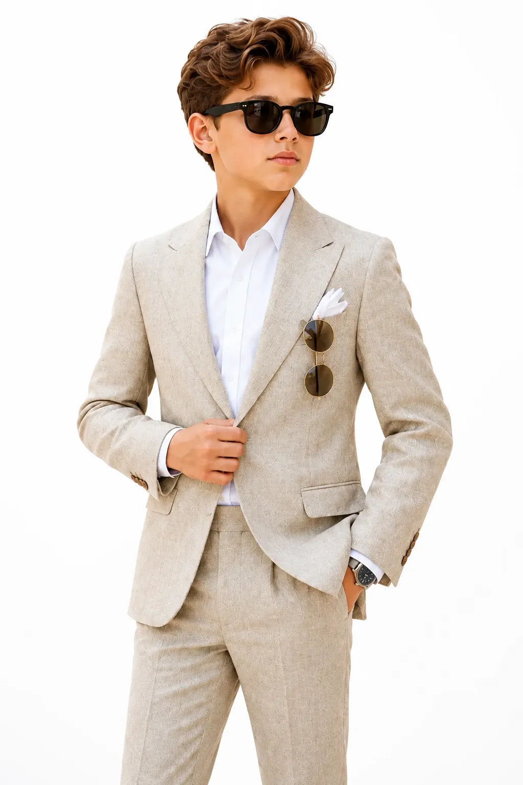 Boys Classic Summer Linen 2 Piece Suit