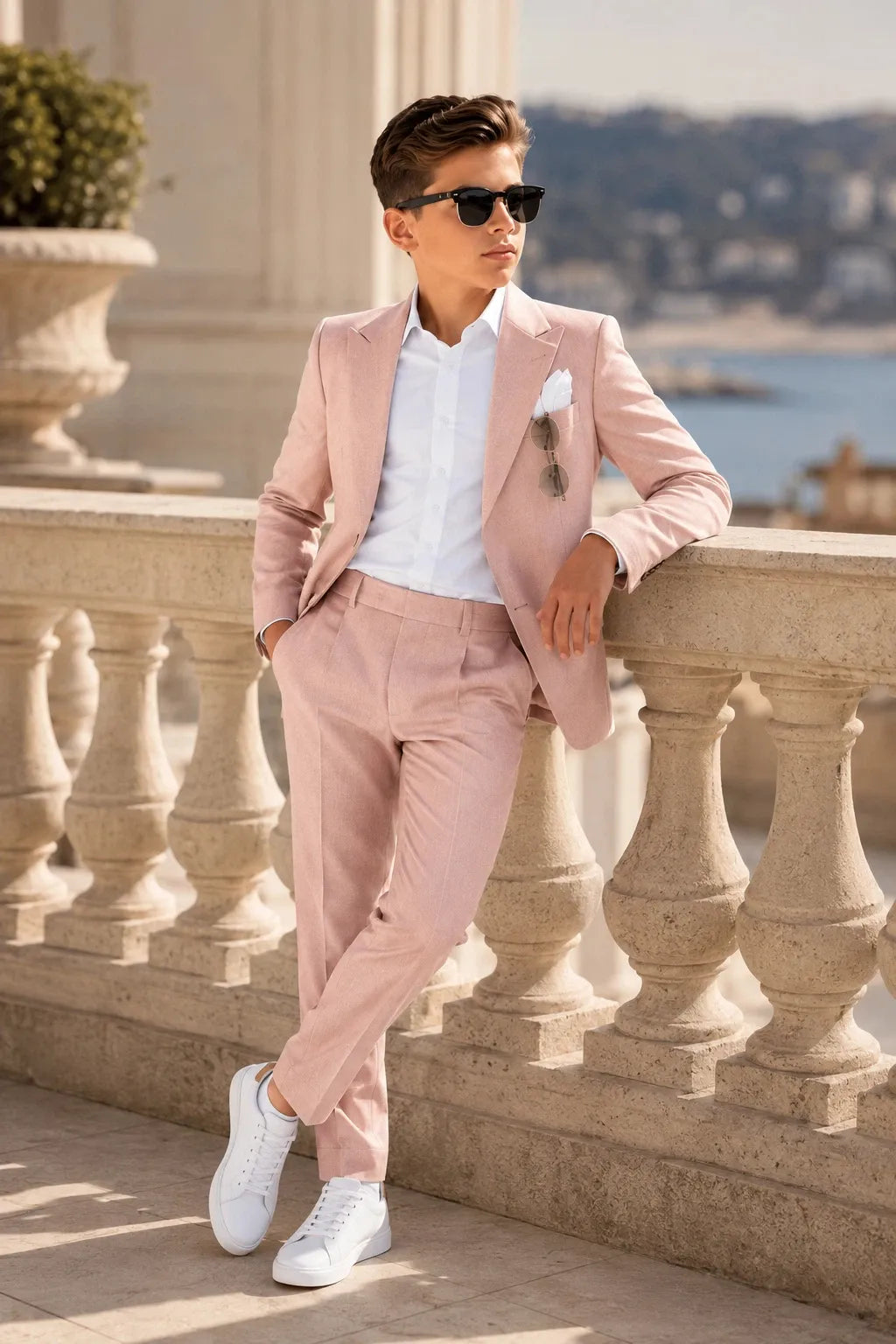 Boys Classic Summer Linen 2 Piece Suit